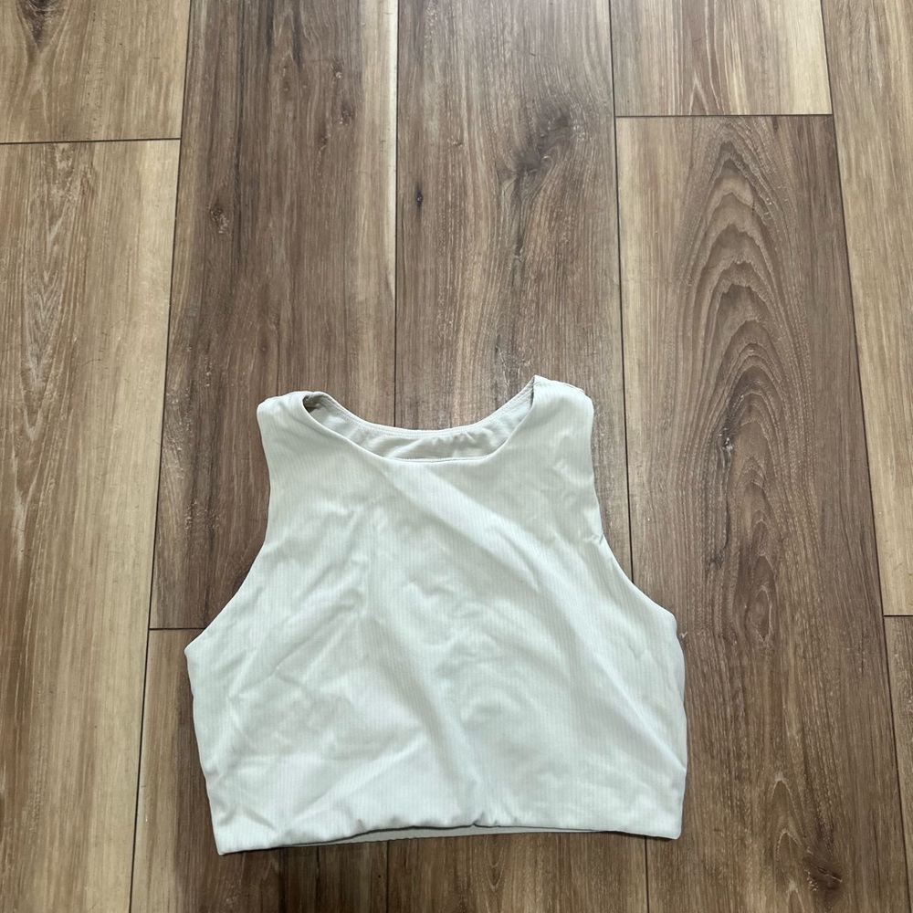 Lululemon women’s tan ribbed sports bra tank size 8